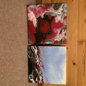 12 x 12 acrylic pour paint